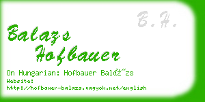 balazs hofbauer business card